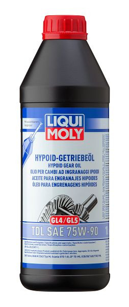 LIQUI MOLY Hypoid-Getriebeöl (GL4/5) TDL SAE 75W-90, Dose Kunststoff, VE: 1 Liter, 1407