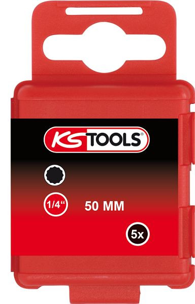 KS Tools 1/4" Bit XZN, 50mm, M4, VE: 5 Stück, 911.2705, 4042146240168