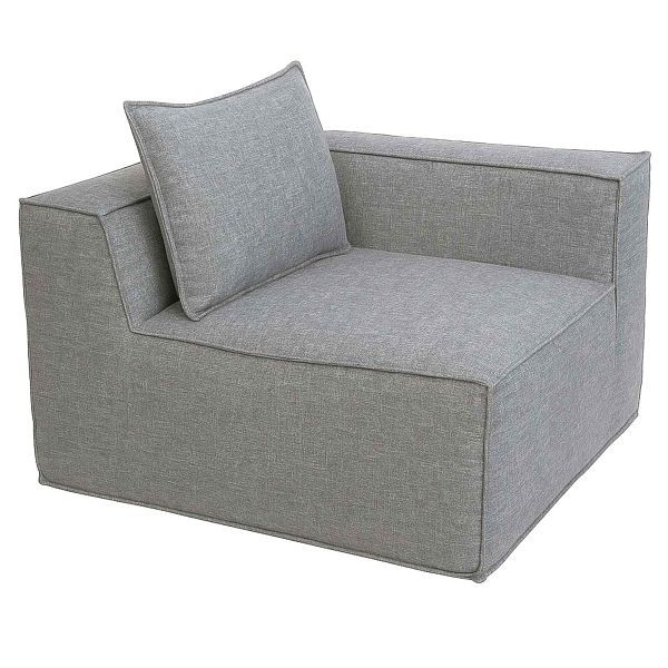 Mendler Eckteil/Zubehör für Sofa HWC-O54, Loungesessel Polstersessel Armlehne, Stoff/Textil (300g/m²) 63x97x97cm, hellgrau, 153404