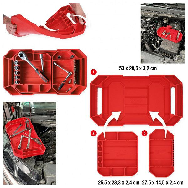 KS Tools Werkzeugablagensatz aus Silikon, 3-tlg, 500.8077