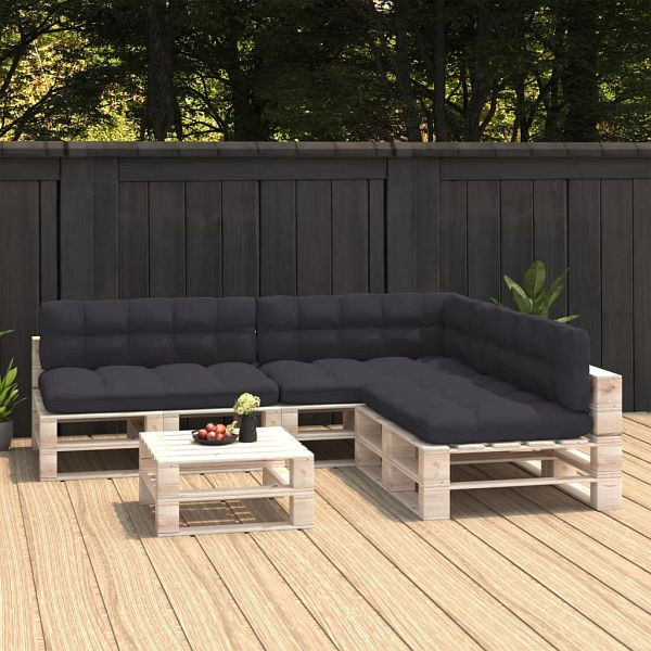vidaXL Palettensofa-Kissen 7 Stück Anthrazit, 314588, 8720286177341