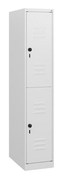 C+P Doppelstöckiger Spind Classic PLUS, 1530x300x500mm, 9016/9016, Drehriegel, 0803005-10 S10012