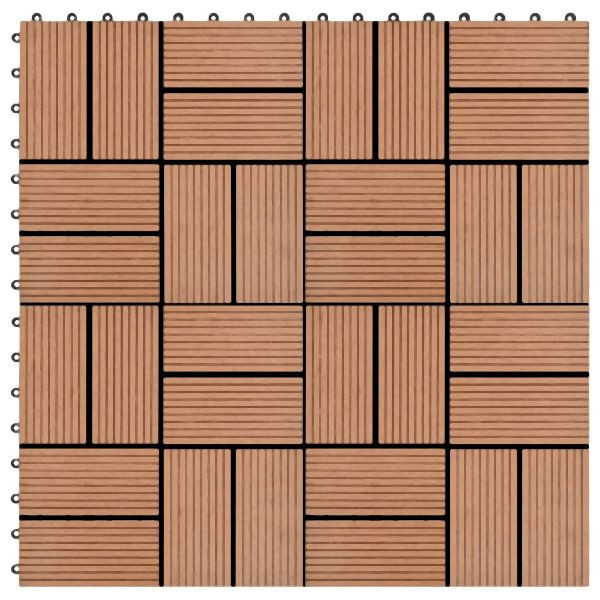 vidaXL 22 Stück Terrassenfliesen 30 x 30 cm 2 qm WPC Braun, 277806