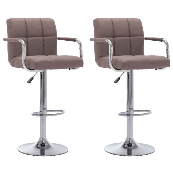 vidaXL Barhocker 2 Stk. Taupe Stoff, modern, für Bartheke, 283428