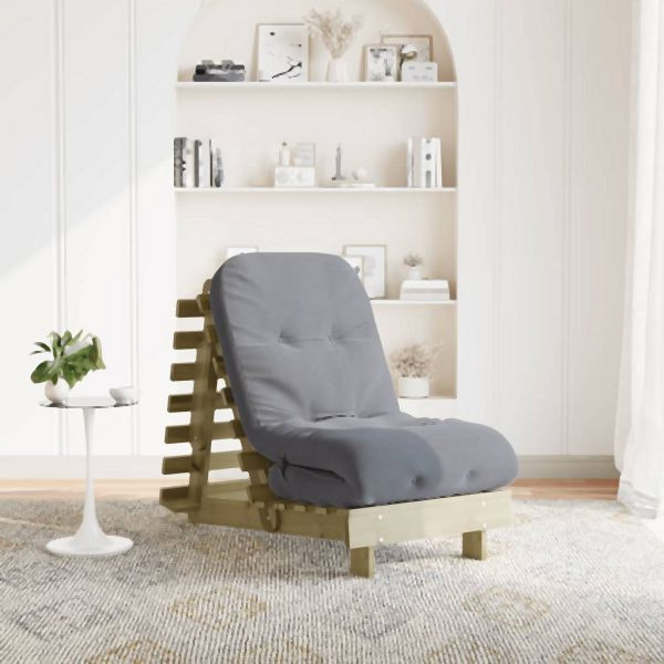 vidaXL Futon Schlafsofa mit Matratze 60x206x11 Kiefernholz Imprägniert, 846750