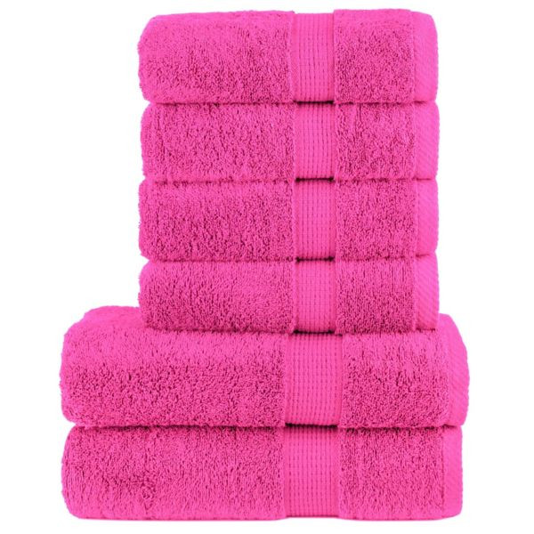 vidaXL 6 tlg. Premium-Handtuch-Set SOLUND Rosa 600 g/m², 137569