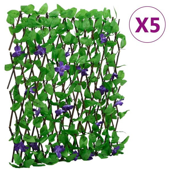 vidaXL Rankgitter mit Künstlichem Efeu 5 Stück Erweiterbar 180x70 cm, 366575