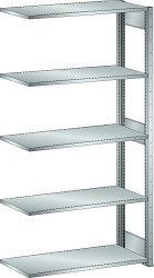 LISTA Anbauregal L1006 (BxTxH) 1000x600x2000mm 160kg, Regalstützenpaar inklusive 3 Tiefenstreben, Farbe: Lichtgrau, 50.205.020