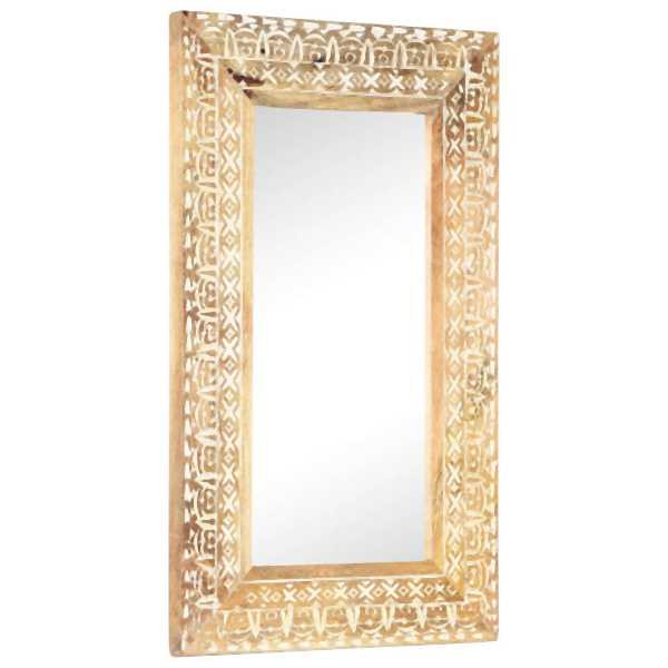 vidaXL Spiegel Handgeschnitzt 80x50x2,6 cm Massivholz Mango, 321645