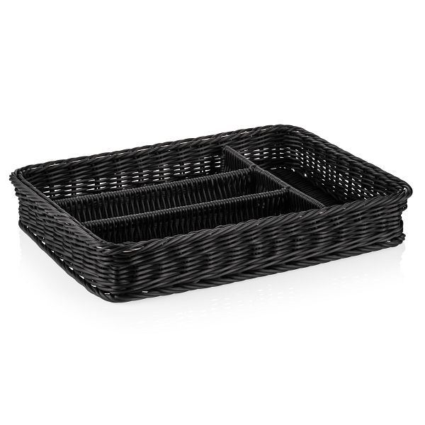 WAS Besteckkorb Systemkorb / Besteckkorb schwarz, 40 x 30 x 6,5 cm, 5078040