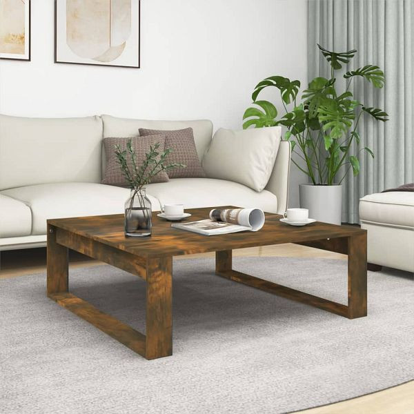 vidaXL Couchtisch Räuchereiche 100x100x35 cm Holzwerkstoff, 815999