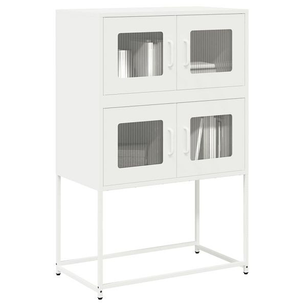 vidaXL Highboard Weiß 68x39x107 cm Stahl, 853349, 8721158371836