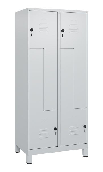 C+P Z-Spind Classic PLUS, Füße, 4 Abteile, 1800x800x500mm, 7035/7035, Drehriegel, 0800137-224 S10009