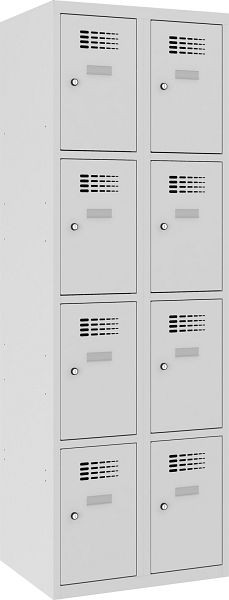 Eurobox Garderobenspind, 2 Abteile 8 Fächer, 400 mm, 0300-040204