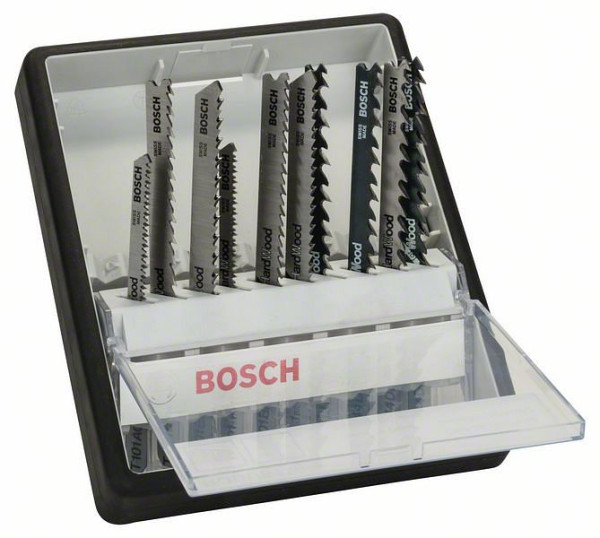 Bosch Stichsägeblatt-Set Robust Line Wood Expert, T-Schaft, 10-teilig, 2607010540