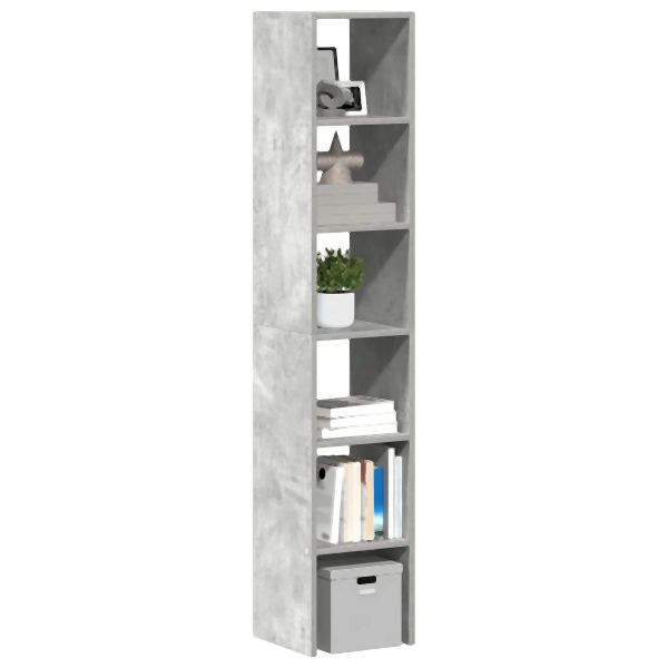 vidaXL Bücherregale 2 Stück Stapelbar Betongrau 30x30x80cm Holzwerkstoff, 858810
