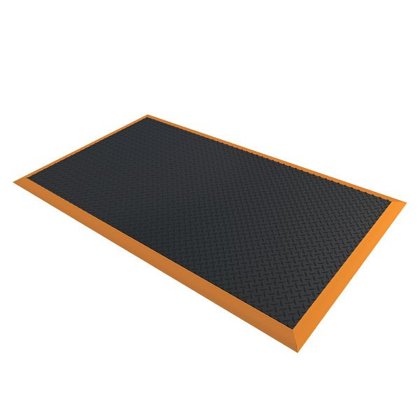 Notrax Cushion Flex Trockene Bereiche Individuelle Matten 489, Schwarz/Orange, 91cm x 210cm, 489S002MOB
