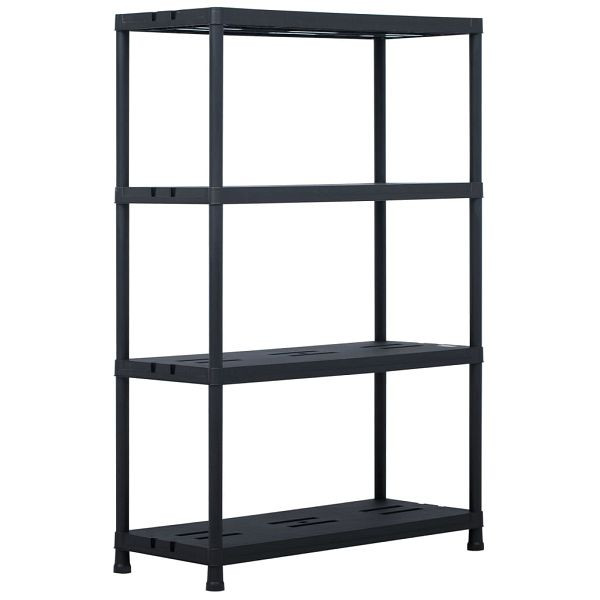 vidaXL Lagerregal Schwarz 220 kg 90 x 40 x 138 cm Kunststoff, 45679