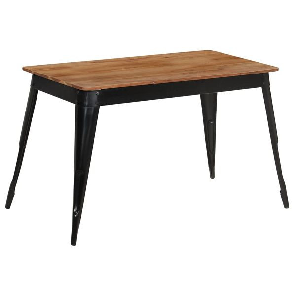 vidaXL Esstisch Akazienholz Massiv und Stahl 120 x 60 x 76 cm, 246295