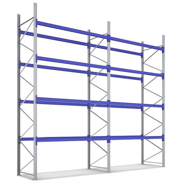 BITO Palettenregal Set /P3 6005/1100/14300 K-Regal 4 Ebenen 800 RAL5010 unmontiert, C0710-0628