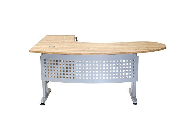 Mades Schreibtisch, Chefschreibtisch, Winkelschreibtisch "Gela", Saphir Eiche Dekor, rechts gewinkelt, MAG1016180Eİ R