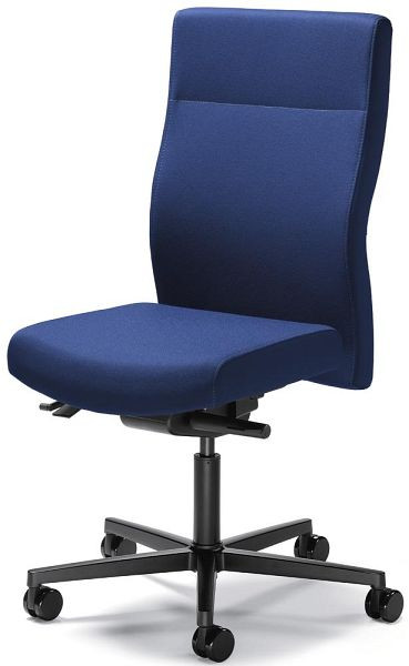 Deskin Bürodrehstuhl winSIT ohne Armlehnen, Fußkreuz Polyamid schwarz, Bezug Stoff Delta1 Plus, Farbe blau, 260796