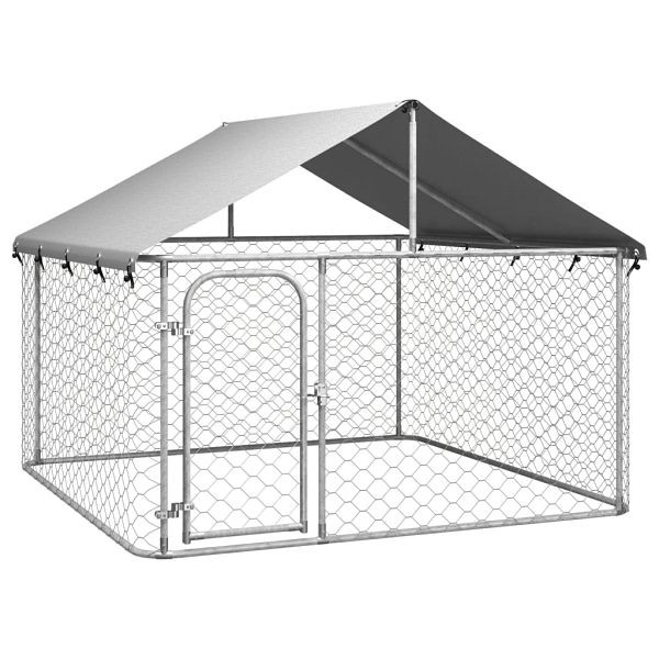 vidaXL Outdoor-Hundezwinger mit Dach 200x200x150 cm, 171498