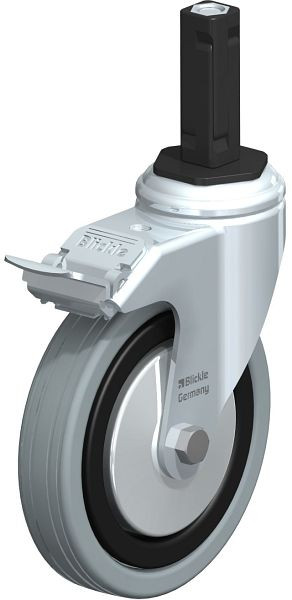 Blickle LKRA-VPA 125G-11-FI-FA-EV12 Apparate-Lenkrolle mit Expander & Feststeller, Vollgummi, Grau, 848249