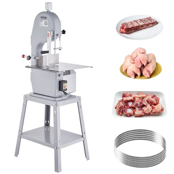VEVOR Knochen Sägemaschine, 1500 W 300 kg/h Elektrische Knochenschneidemaschine, 490x380 mm Knochenschneidemaschine, mit Ständer, LSJGJ1500W420HDRYV2