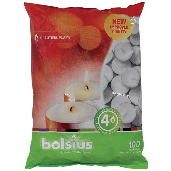 Bolsius Teelichter 4 Stunden, VE: 100 Stück, P950, 8717847017185