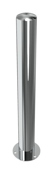 Schake Edelstahlpfosten Ø 102 mm, ortsfest, für Dübel Befestigung mit Bodenplatte Ø 180 x 6 mm, ohne Verschluss, ohne Öse, 40103P