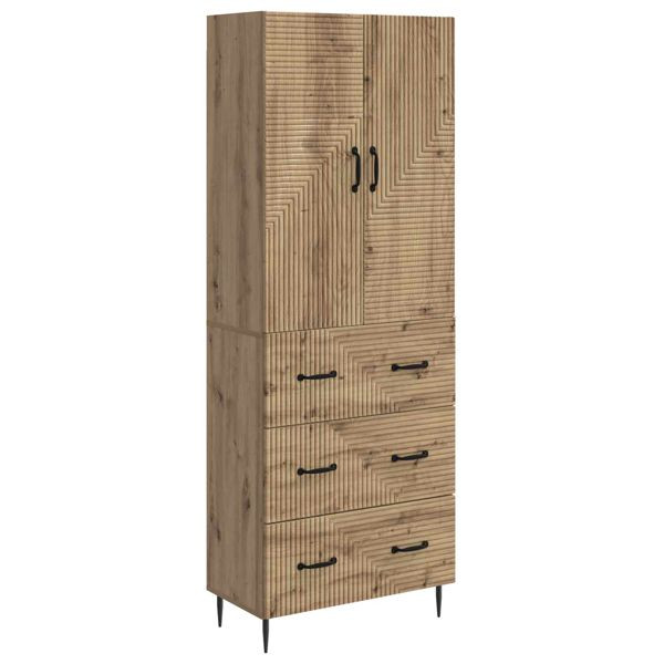 vidaXL Schrankset 2-teilig Artisan-Eiche 66 x 34,5 x 90 cm Holzwerkstoff, 3416645