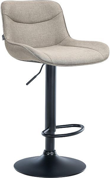 CLP Barhocker Vonore Stoff schwarz, taupe, 323547, 4255716309527