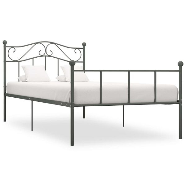 vidaXL Bettgestell Grau Metall 90x200 cm, Material: Metall, 284530