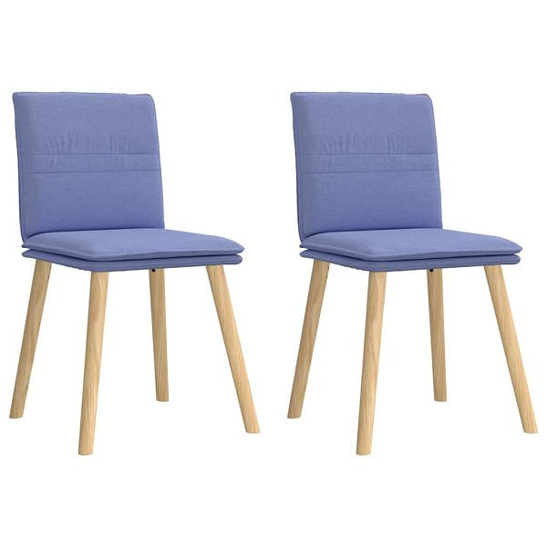 vidaXL Esszimmerstühle 2 Stk. Jeansblau Stoff, 4101265, 8721158634214
