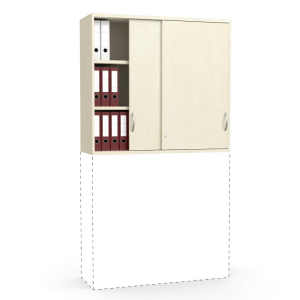 Deskin Schiebetüren-Aufsatzschrank MULTI M pro, Ahorndekor, B 1200 x H 1110 x T 420 mm, 270185