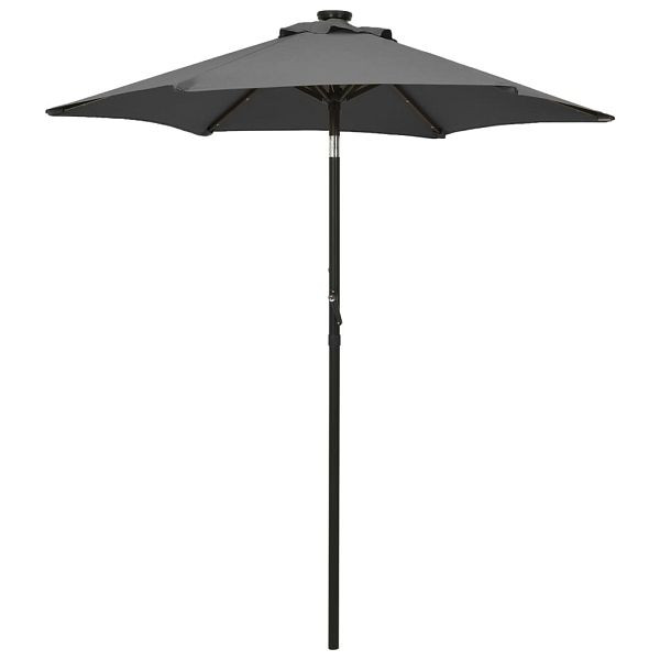 vidaXL Sonnenschirm mit LED-Leuchten Anthrazit 200x211 cm Aluminium, 313559