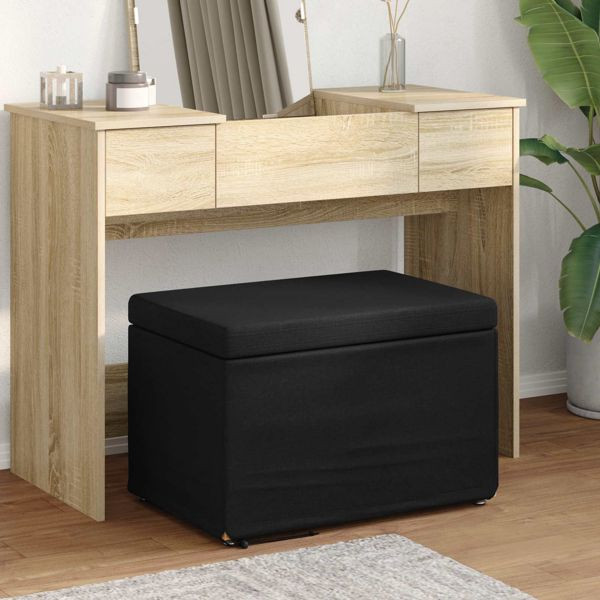 vidaXL Hocker Schwarz 61 x 41 x 40 cm Stoff und Pressholz, 876760