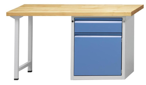 ANKE Werkbänke Kombiwerkbank, Modell 801 E, 1500 x 700 x 850 mm, RAL 7035/5012, BMP 50 mm, 510.601