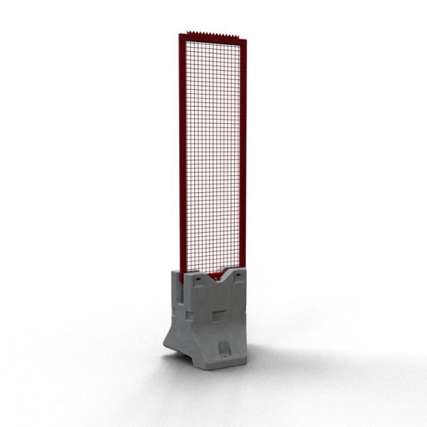 STEIN HGS Betonleitwandset mit Hochsicherheitszaun, grau, silber, schwarz, schmal mit Zaunmatte, Länge 926 mm, 81311.0003