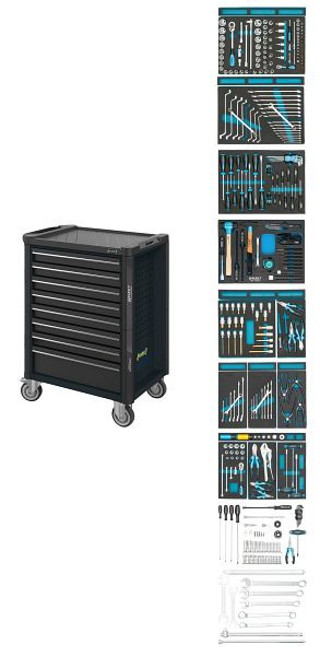 Hazet Werkstattwagen Assistent, Schubfächer, flach: 7x 77x522x398 mm, 179N-8-RAL7021/300