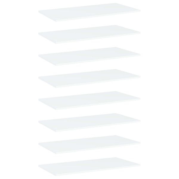 vidaXL Bücherregal-Bretter 8 Stück Weiß 80x50x1,5 cm Holzwerkstoff, 805347