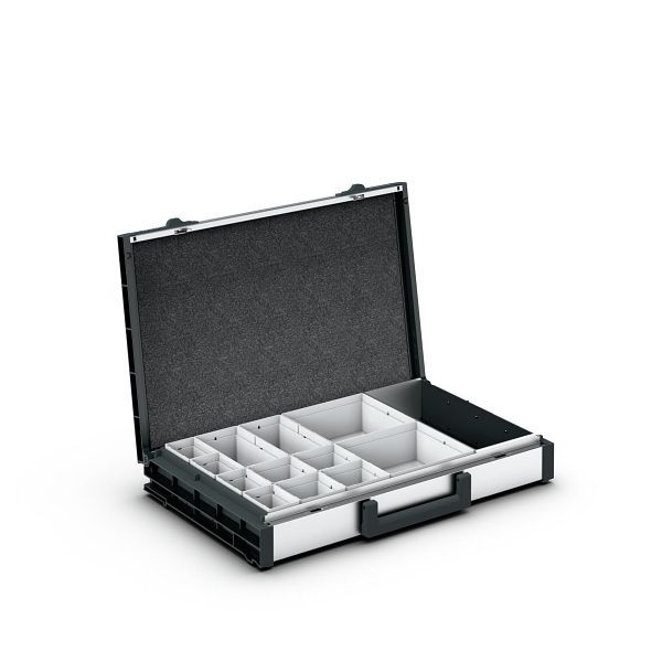 bott varioCase L 84 mit 12 Boxen und Werkzeugfach, BxTxH: 508x337x84mm, Aluminium eloxiert, 72511023.97V