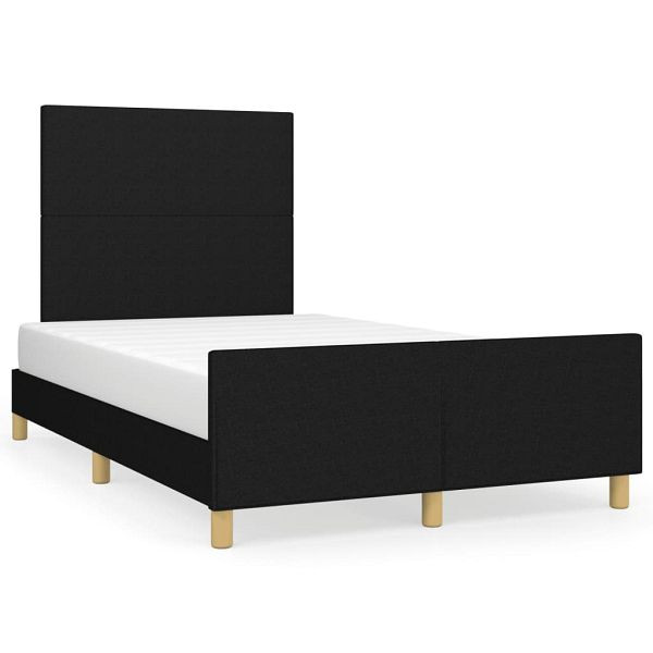 vidaXL Bettgestell mit Kopfteil Schwarz 120x190 cm Stoff, 3270501