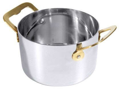 Contacto Cocotte, Edelstahl 12 cm mit Messinggriff, 3394/120
