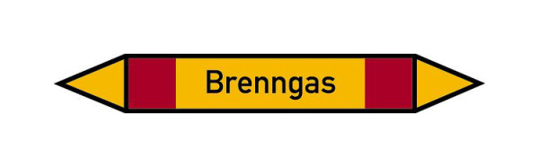 Schilder Klar Rohrleitungskennzeichen Brenngas, 33000x120 mm Folie selbstklebend, 101546/81