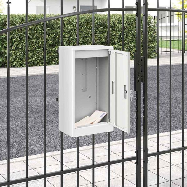 vidaXL Briefkasten Weiß 30 x 23 x 55 cm Stahl, 874948