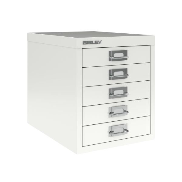 Bisley Home MultiDrawer, 12er Serie, 5 Schubladen à H 51 mm, DIN A4, Farbe: verkehrsweiß, L125696