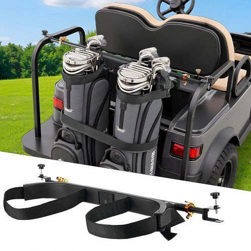 VEVOR Golftaschenhalter (1370x195x60,5 mm) für 2+2 Rücksitze, 30,48 mm Vierkantrohr, verstellbar, Gurt, kein Bohren, FSDJUXKK30740ZKC9001V0