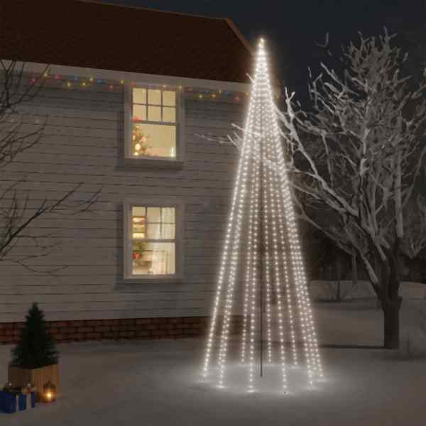 vidaXL LED-Weihnachtsbaum mit Erdnägeln Kaltweiß 732 LEDs 500 cm, 343559